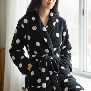 Pink by Victoria's Secret Polka Dot Fleece Robe